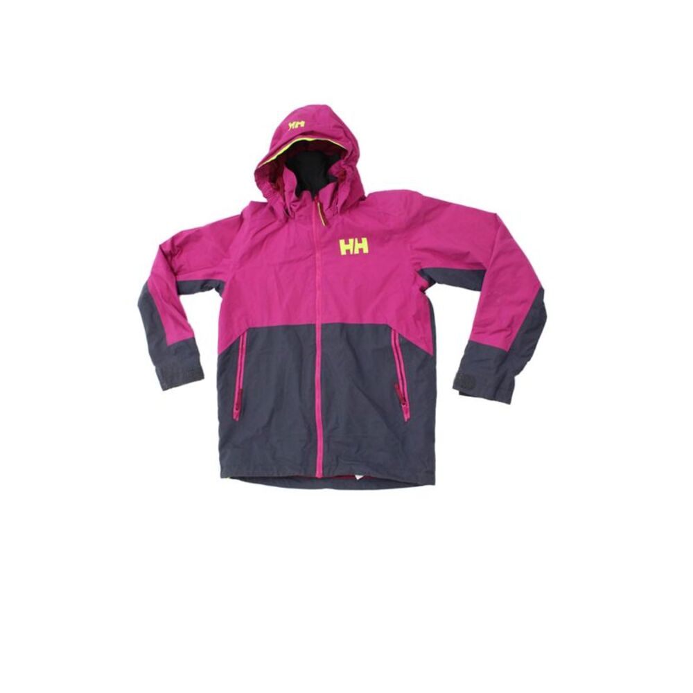 Helly Hansen Girls Nylon Junior Ascent Waterproof Shell Jacket Pink Gray Size 12